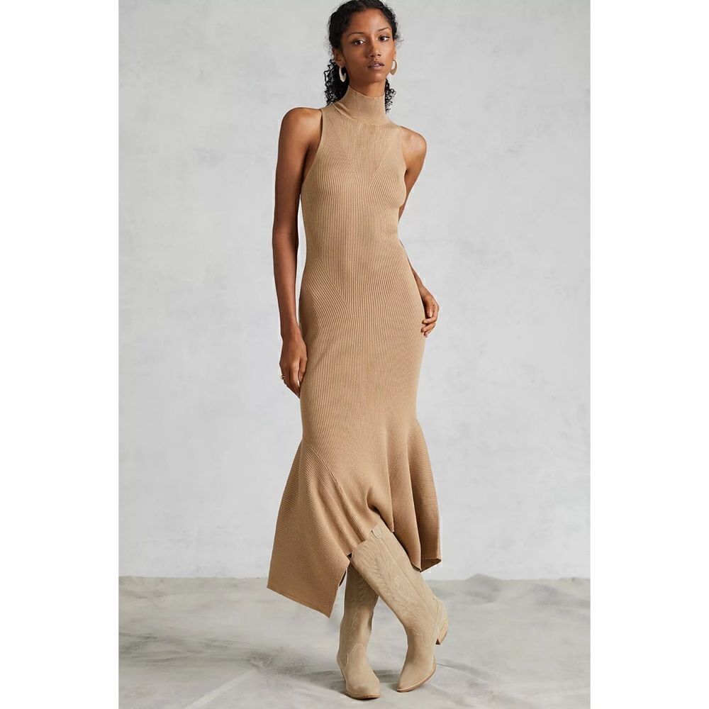Anthropologie - Mock Neck Midi Dress